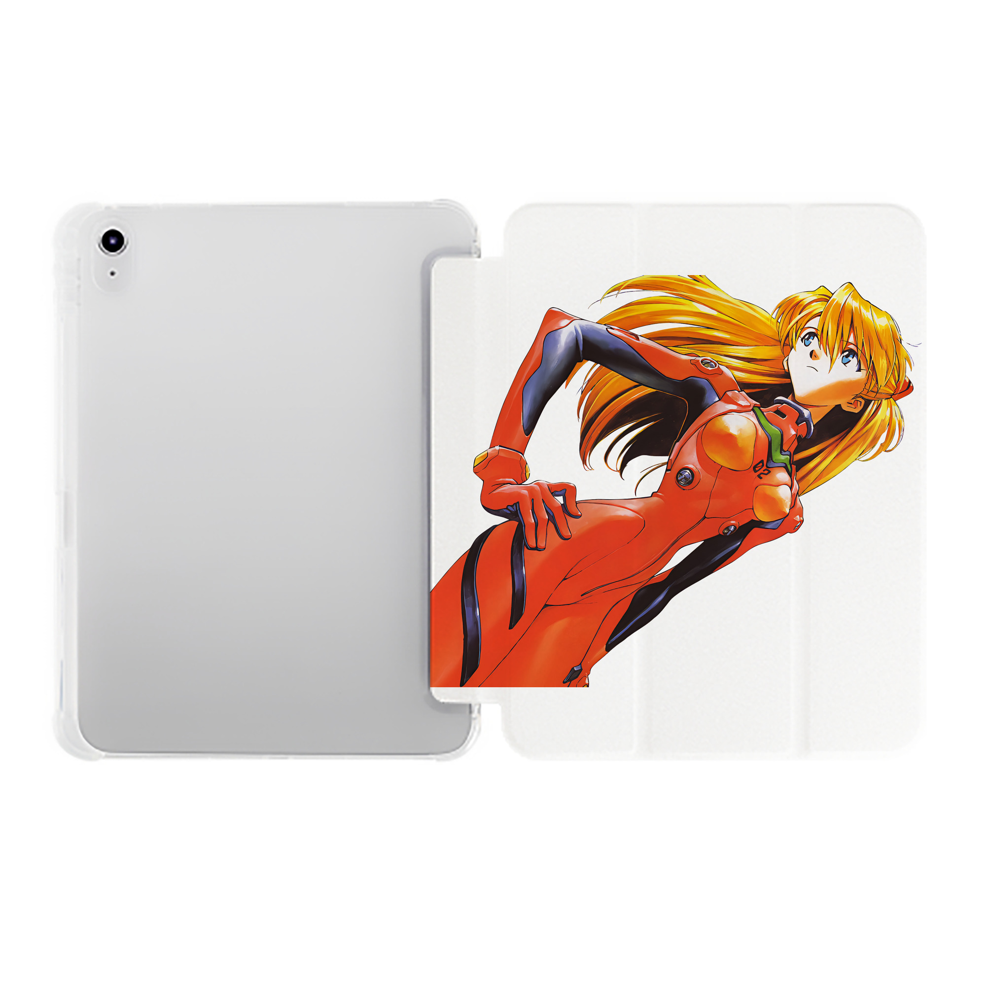 （画像用） EVA 新世紀エヴァンゲリオン IPad ケース ペン収納付き 三つ折りスタンド PUレザー×シリコン 対応機種9.5/10.5/10.9インチ